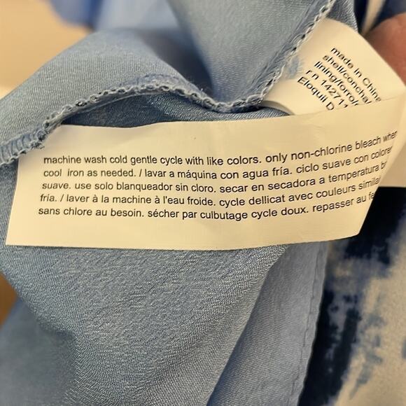 Eloquii Womens Maxi Lined Skirt Size 16 Abstract Print Blue Faux Wrap Side Split - Picture 9 of 10